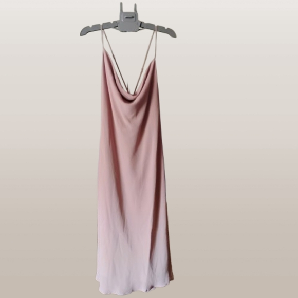 Show Me Your Mumu NWT Cowl‎ Midi Dress Blush Pink XXL Lined Crepe Wedding Party - Picture 1 of 4